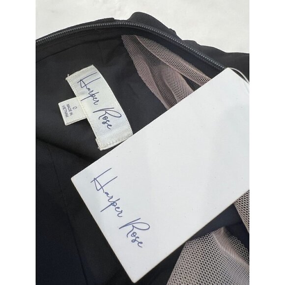 NEW Harper Rose Women's Gathered Illusion Neck Jumpsuit Black MSRP $148 - Picture 11 of 12